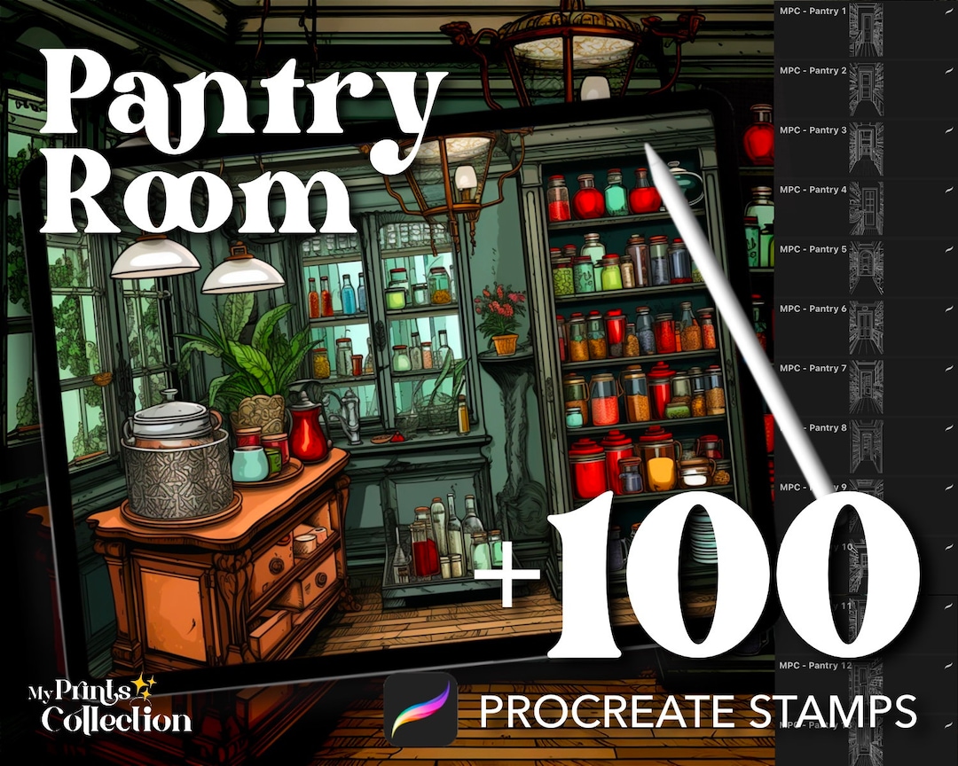 100+ Procreate Pantry Room Stamps, House Interior Design Sketch ...