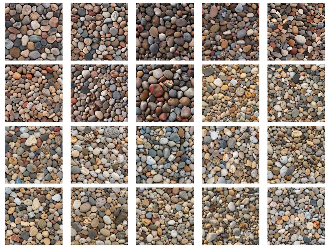 Pebble Texture Paper Rocks Beach Pebble Seamless Texture JPEG Pack, 100+ Digital Papers ...