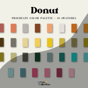 Donut Procreate Color Palette Swatches, Digital Color Download, Seasonal Palette, Color Palette Bundle, Sweet Candy Tones, Summer Pastel