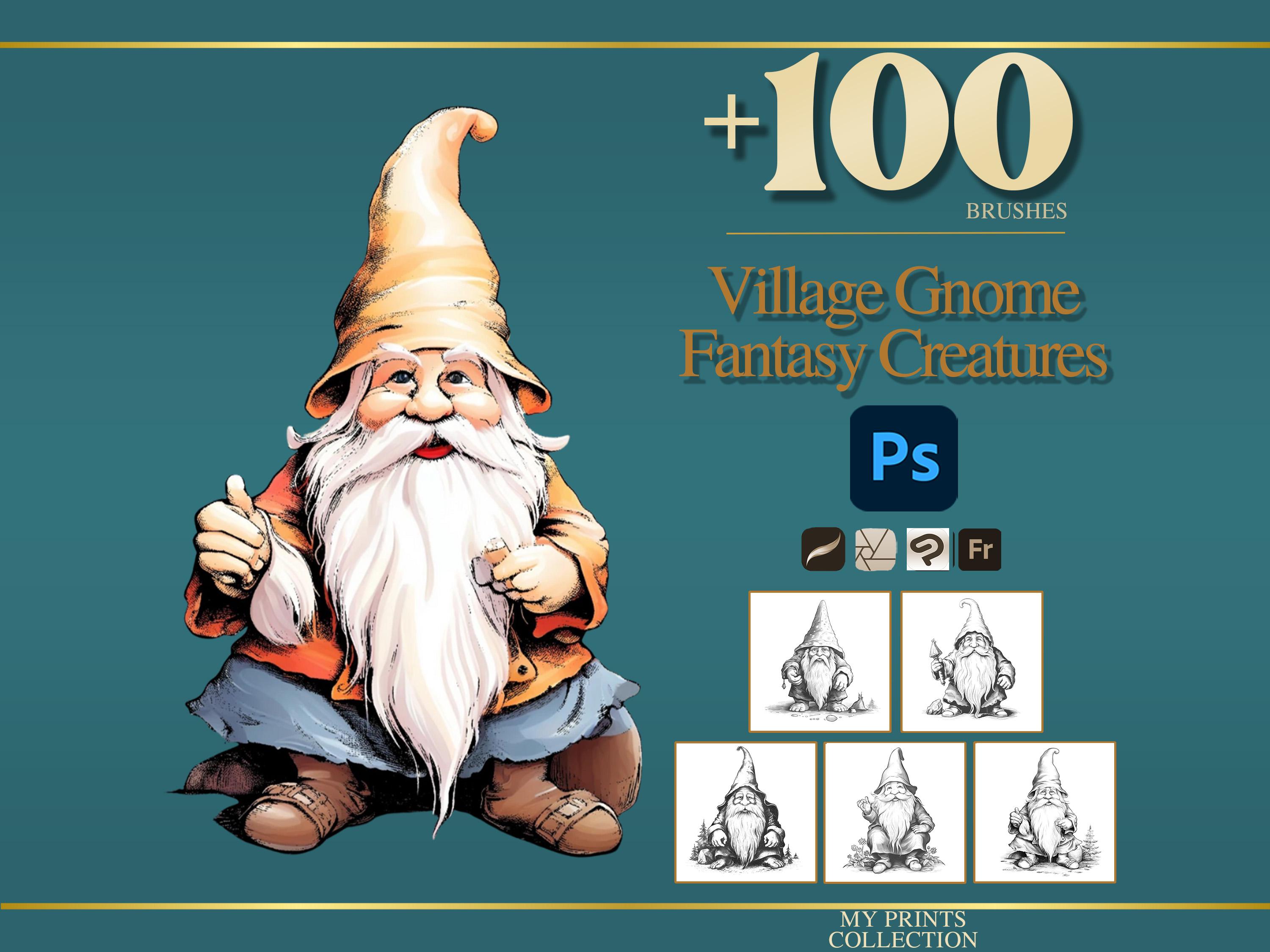 Village Gnome Photoshop Brushes & Procreate Stamps – 100+ Fantasy ...