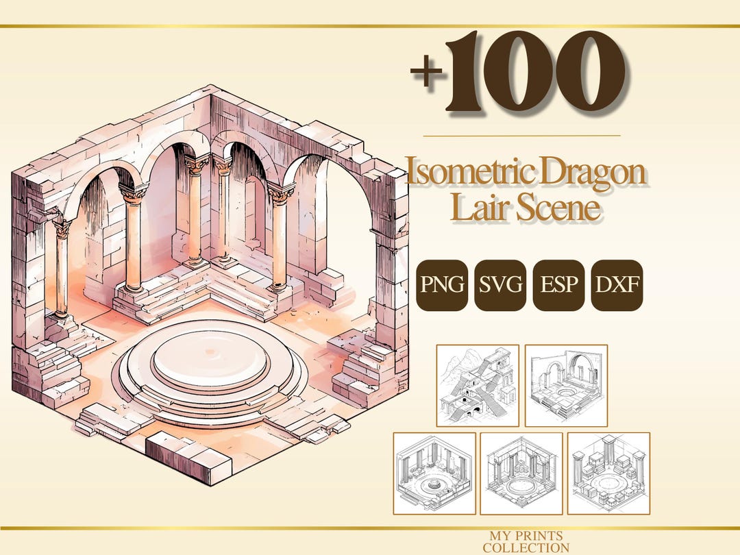 Isometric Dragon Lair Scene PNG Bundle – 100+ Cricut & Silhouette Files ...