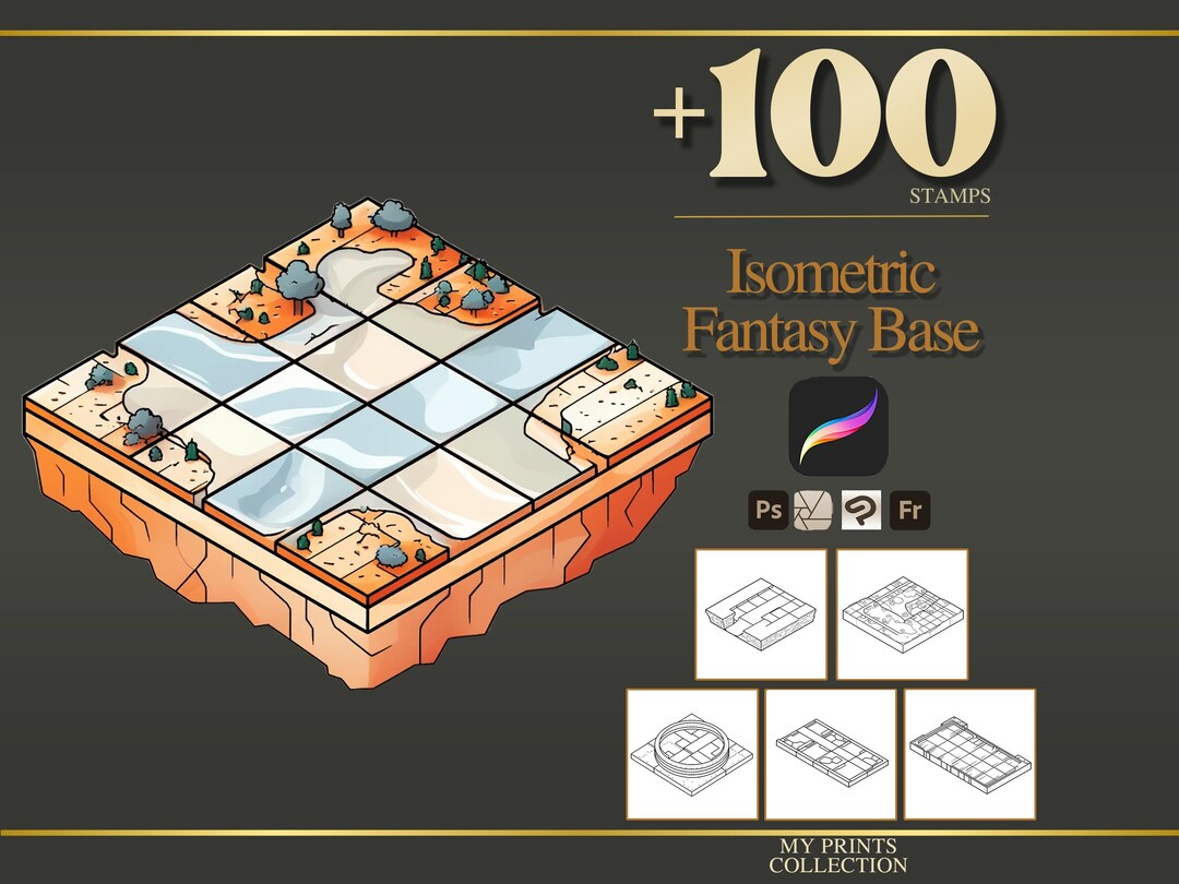 Isometric Fantasy Base Builder Procreate Stamps & Photoshop Brushes ...
