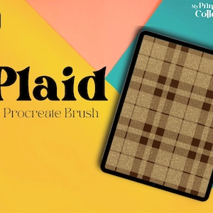 Plaid Single Procreate Brush | Seamless Pattern | Tartan | Checkered | Ginham | Flannel | Textile Square | Fashion Design | Procreate Bundle