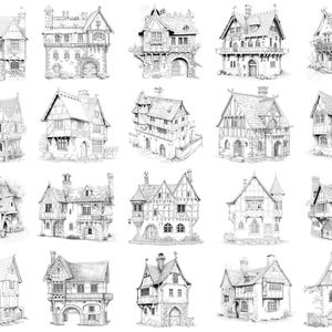 House Medieval Procreate Stamps & Photoshop Brushes – 100+ Place House ...