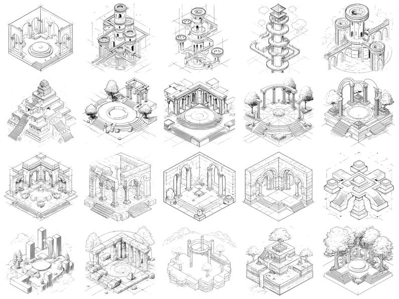 Isometric Dragon Lair Scene PNG Bundle – 100+ Cricut & Silhouette Files ...