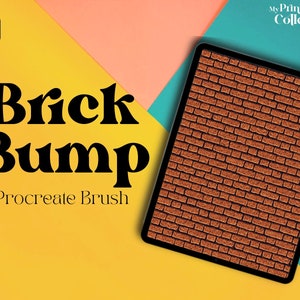 Brick Pump Procreate Single Brush, Seamless Wall Texture Pattern, Floor, Old Brick, Stone, Concrete, Interior Design Tool, Procreate Bundle