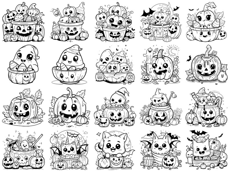 Food Kawaii Halloween Photoshop Brushes & Procreate Stamps – 100 ...
