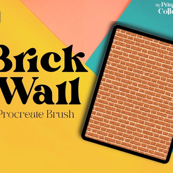 Brick Wall Procreate Single Brush, Seamless Wall Texture Pattern, Floor, Old Brick, Stone, Concrete, Interior Design Tool, Procreate Bundle