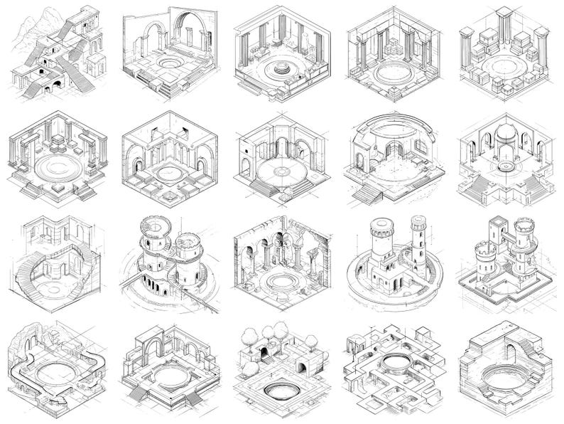 Isometric Dragon Lair Scene PNG Bundle – 100+ Cricut & Silhouette Files ...