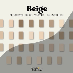 Beige Procreate Color Palette Swatches, Digital Color Download, Seasonal Palette, Color Palette Bundle, Neutral Pastel Tones, Minimalist