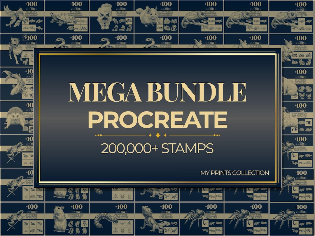 PROCREATE MEGA BUNDLE – 200,000+ Procreate Stamps & Brushes, Texture ...