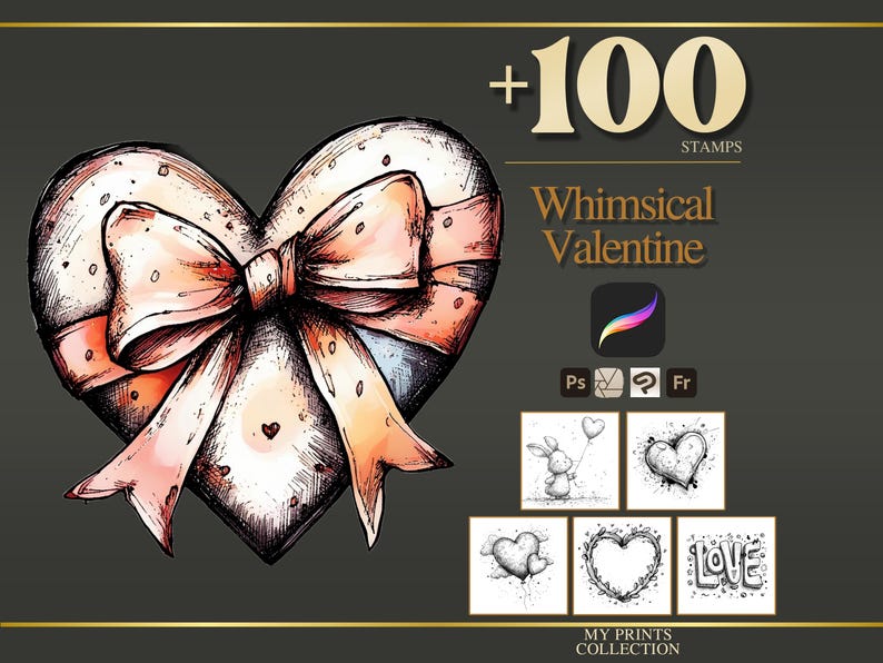 Whimsical St Valentine Procreate Stamps & Photoshop Brushes – 100 ...