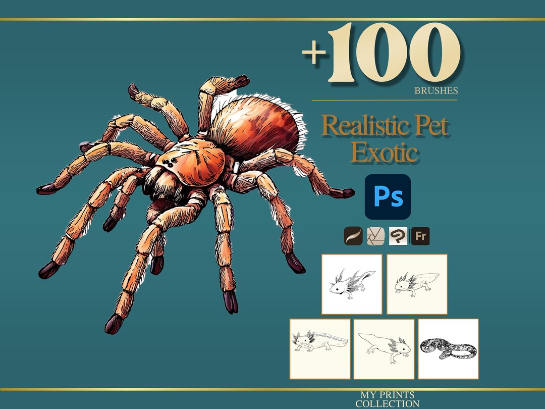 Exotic Pet Realistic Photoshop Brushes & Procreate Stamps – 100+ Tattoo ...