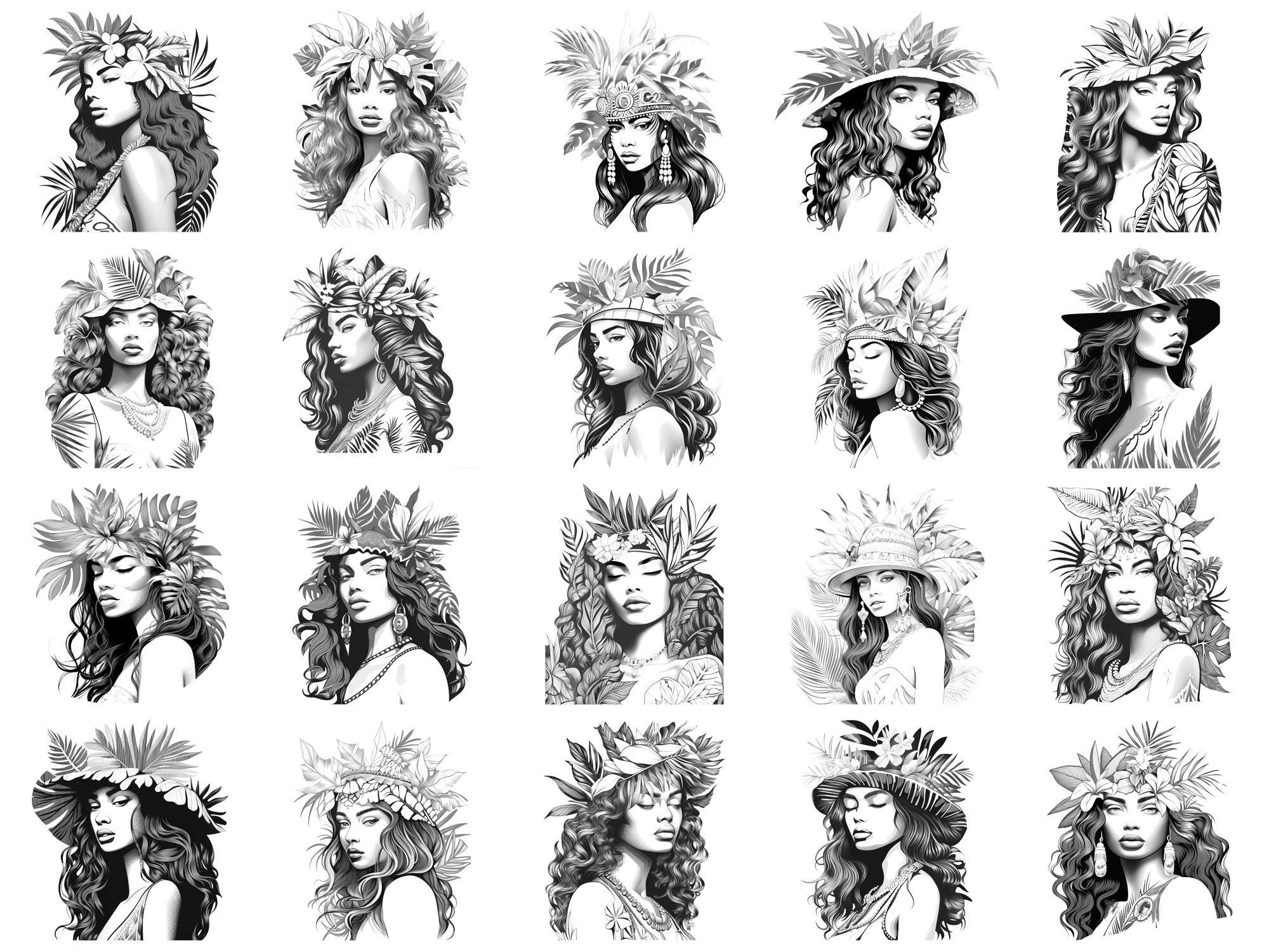 Princess Tropical Photoshop Brushes & Procreate Stamps – 100+ Fantasy ...