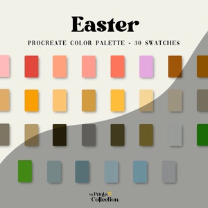 Easter Procreate Color Palette Swatch, Digital Color Download, Seasonal Palette, Color Palette Bundle, Warm Color, Pink Blue, Pastel Nature