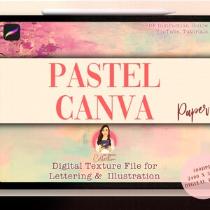 Procreate Pastel Paper Canva / Textura realista / Fondos digitales / Acuarela / Óleo / Acrílico / Gouache / Crepe / Cartón / Lino