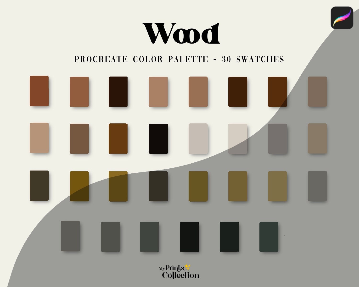 Wood Procreate Color Palette Swatches Digital Color Download Etsy Denmark