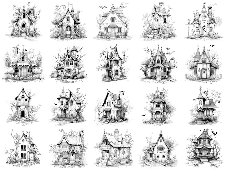 Witch House Procreate Stamps & Photoshop Brushes – 100+ Place House ...