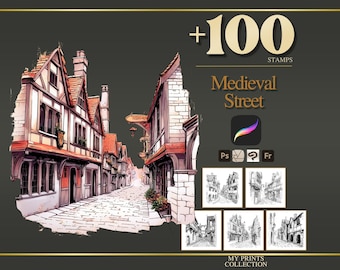 Gothic Castle Procreate Stamps & Photoshop Brushes – 100+ Place House ...