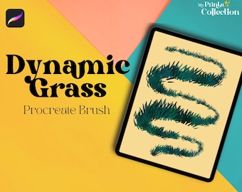 Procreate Dynamic Color Grass Single Brush, Landscape, Nature, foliage, Leaves, Botanical, Digital Art