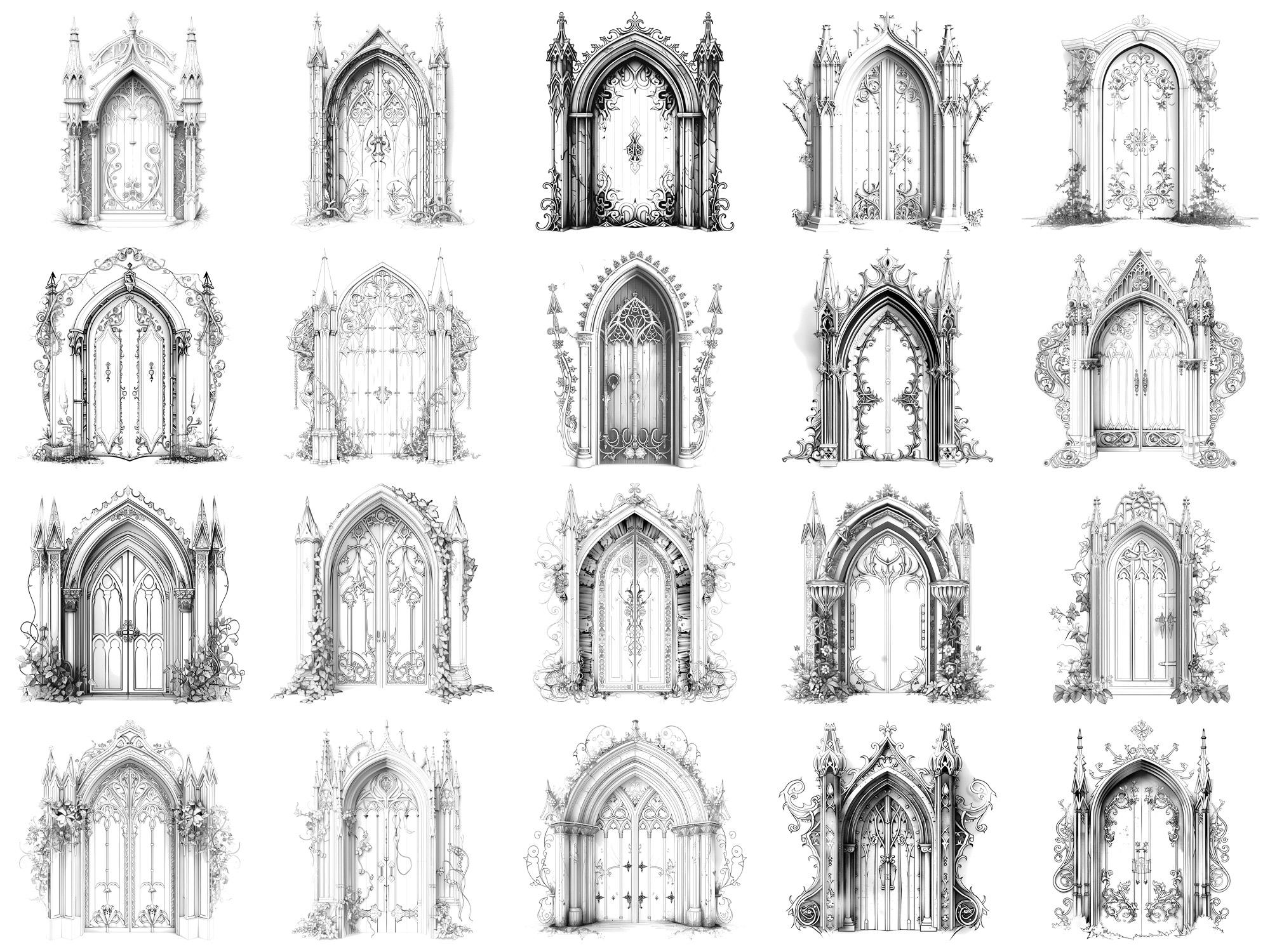 Door Gothic Procreate Stamps & Photoshop Brushes – 100+ Interior Room ...