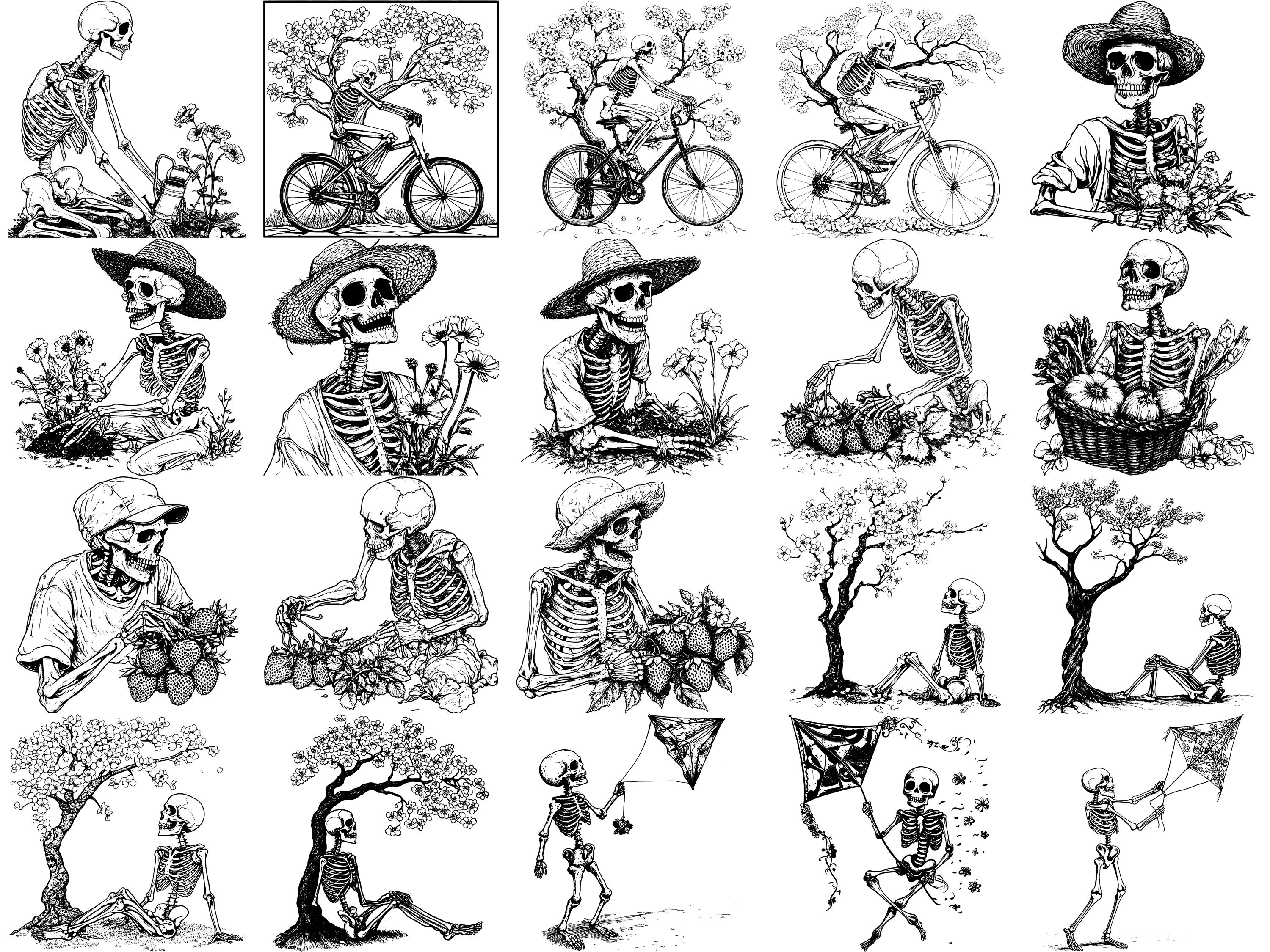 Spring Skeleton Realistic Halloween Photoshop Brushes & Procreate ...