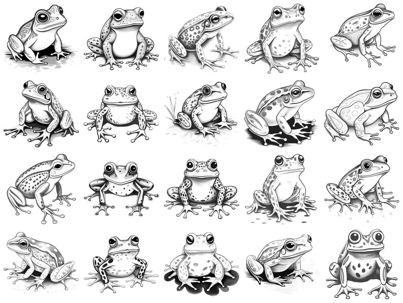Frog Procreate Stamps & Photoshop Brushes – 100+ Realistic Animal Pet ...