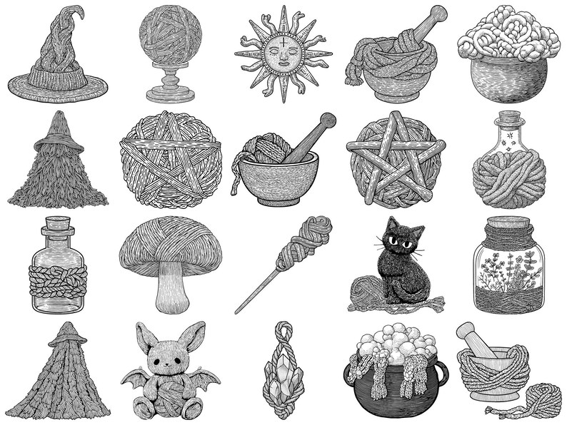 Faux Yarn Witches Potions PNG Bundle – 100+ Cricut & Silhouette Files ...