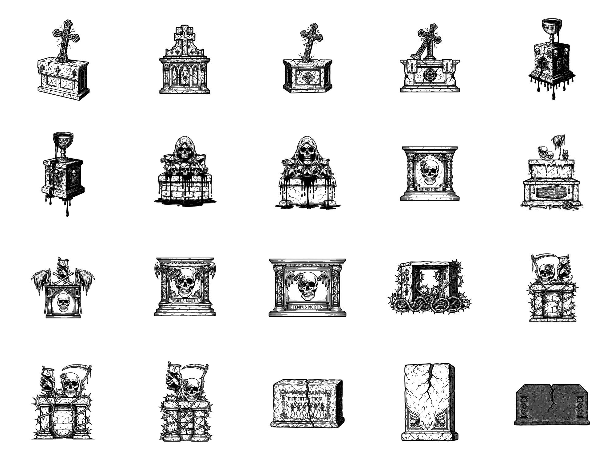 Altar Gothic Macabre Procreate Stamps & Photoshop Brushes – 100 ...