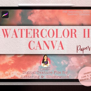 Procreate Watercolor Paper Canva: Realistic Texture Digital Background (Digital Download)
