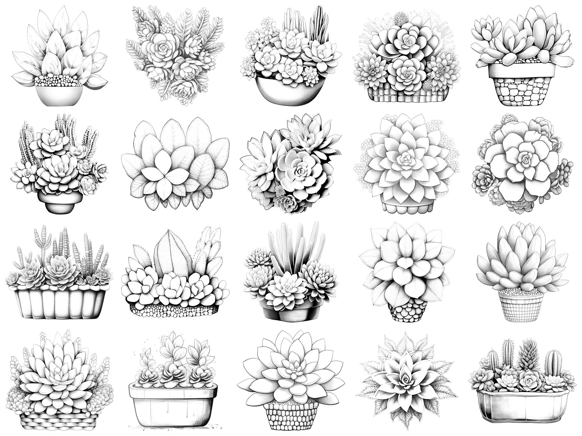 Succulent Photoshop Brushes & Procreate Stamps – 100+ Flower Botanical ...