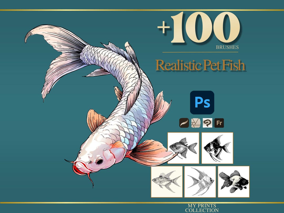 Fish Pet Realistic Photoshop Brushes & Procreate Stamps – 100+ Tattoo ...