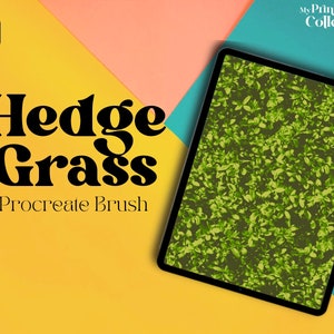 Procreate Hedge Single Brush, Landscape, Nature, Grass, Leaves, Foliage, Botanical, Digital Art