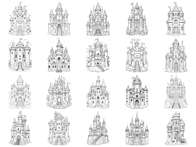 Fairy Tale Castle Procreate Stamps & Photoshop Brushes – 100+ Place ...