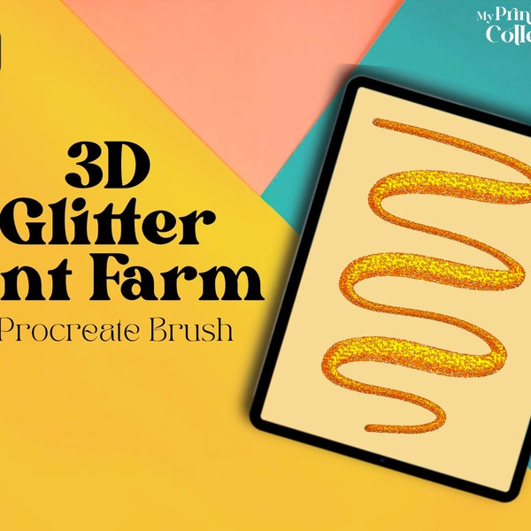 Procreate 3D Glitter Ant Farm Single Brush, Sparkle Sequin Brushe, Metallic Shimmer Brush, Confetti Glitter Shine, Glitter Lettering Overlay