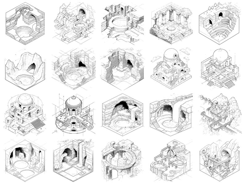 Isometric Dragon Lair Scene PNG Bundle – 100+ Cricut & Silhouette Files ...