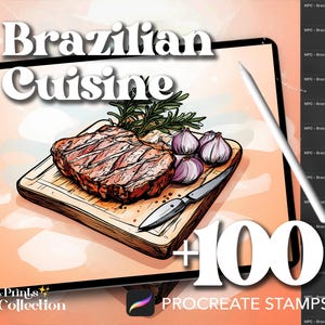 Brazilian Cuisine Procreate Stamps: 100+ Food & Drink Brushes (Digital Download)