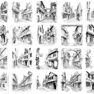 Medieval Street Procreate Stamp & Photoshop Brushes – 100+ Place House ...