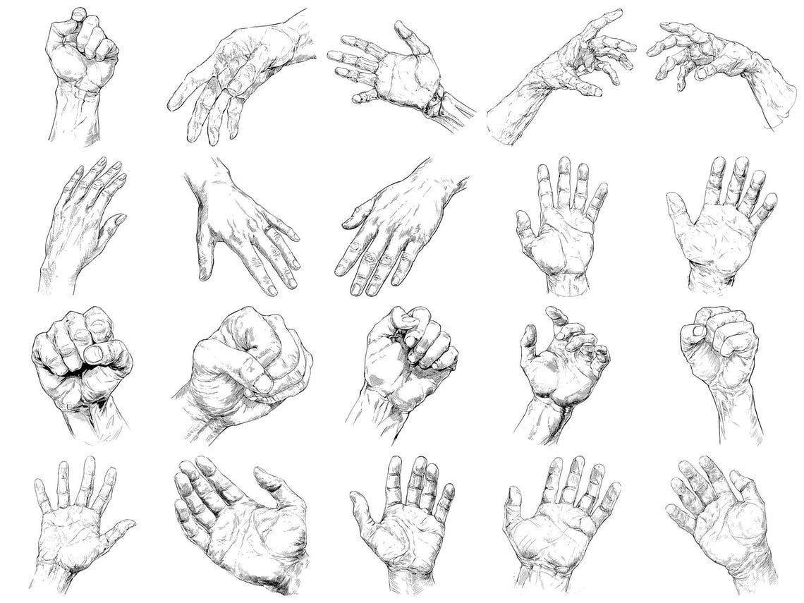 Hand Pose PNG Bundle – 100+ Cricut & Silhouette Files, SVG, DXF, Eps ...