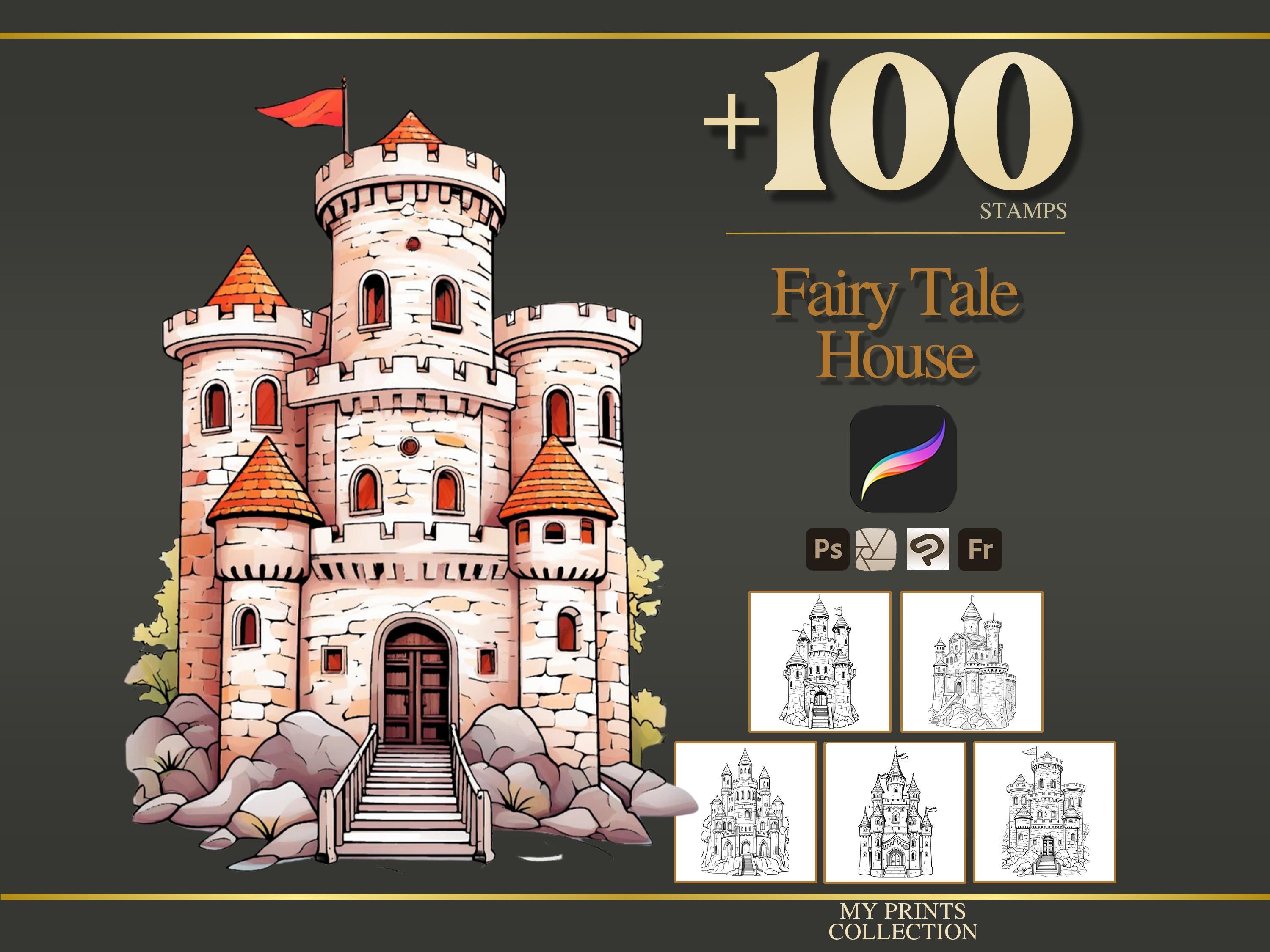 Fairy Tale Castle Procreate Stamps & Photoshop Brushes – 100+ Place ...