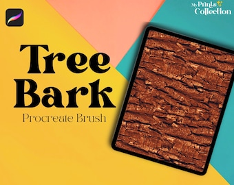 Procreate Wood Tree Bark Single Brush, Woody Grain Seamless Pattern Texture, Nature Overlay Painting, Wooden Brushe