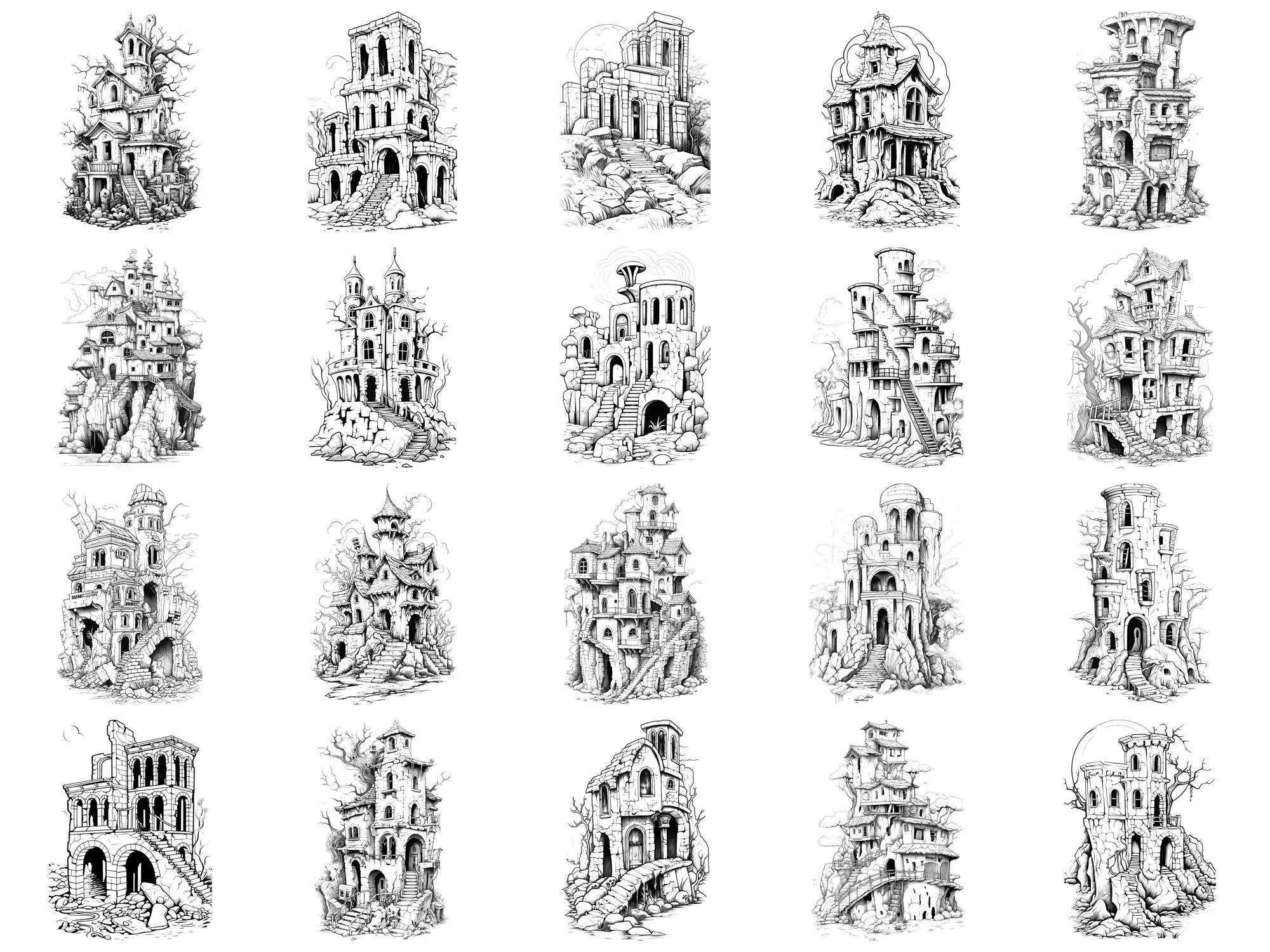Mystical Ruins House Procreate Stamps & Photoshop Brushes – 100+ Place ...
