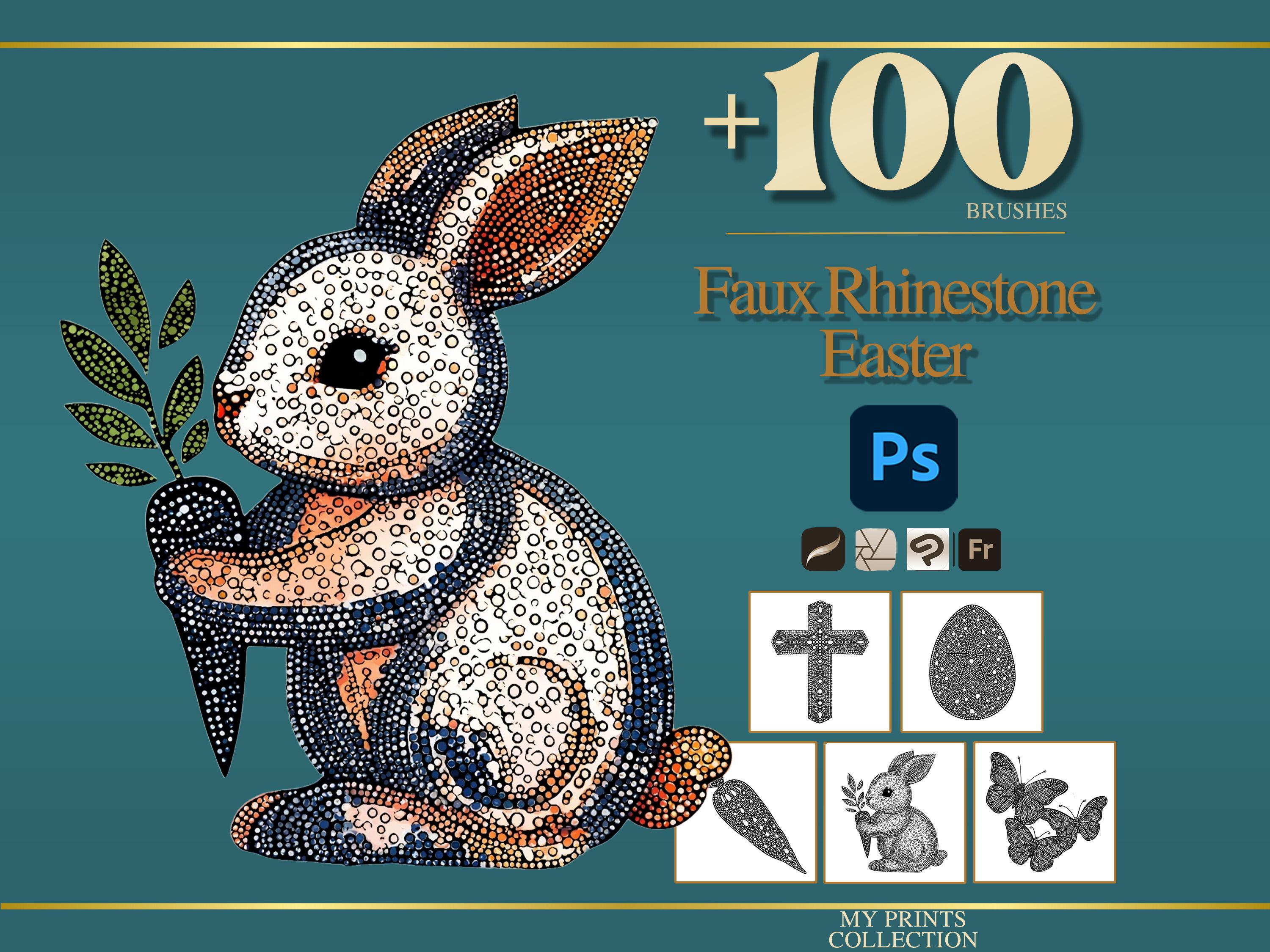 Faux Rhinestone Easter Photoshop Brushes & Procreate Stamps – 100 ...