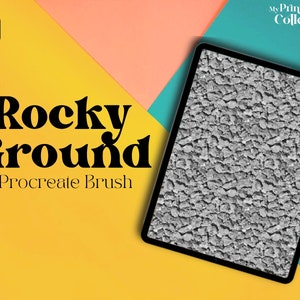 Rocky Ground Procreate Single Brush, Cracked Floor, Concrete, Rocky Stones, Concrete Pebble, Cobblestones, Wood, Mud, Sand, Clay