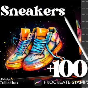 100+ Procreate Sneakers Stamps, Sketching Jewellery Shoe Cloth Fashion Design, Digital Download, Digital Art Supply, Procreate Brush
