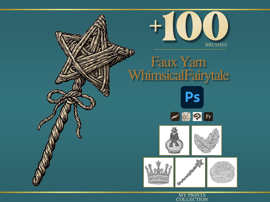Faux Yarn Whimsical Fairytale Photoshop Brushes & Procreate Stamps ...