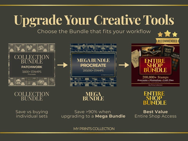 Sellos y pinceles de Photoshop para Procreate con diseños de criaturas fantásticas: más de 100 texturas de patchwork para edredones de moda, tatuajes, arte digital, imágenes prediseñadas, arte lineal y pinceles. imagen 5