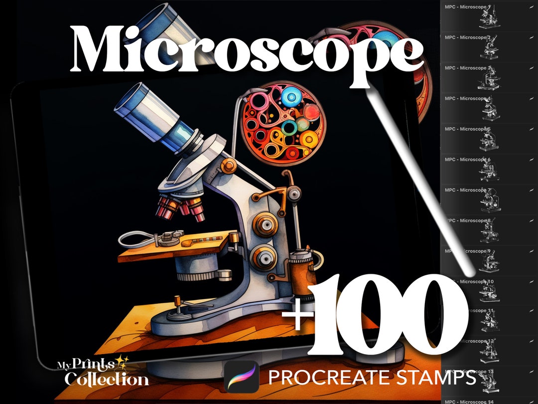 100+ Microscope Procreate Stamps: Lab Interior Design (digital Download ...