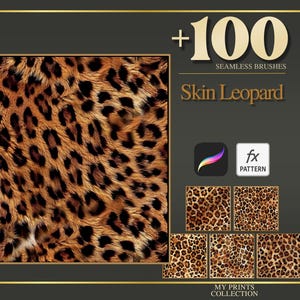 Leopard Skin Procreate Texture Brush & Photoshop PAT Pattern - 100+ Seamless Texture Brushset, Digital Texture Design Tool
