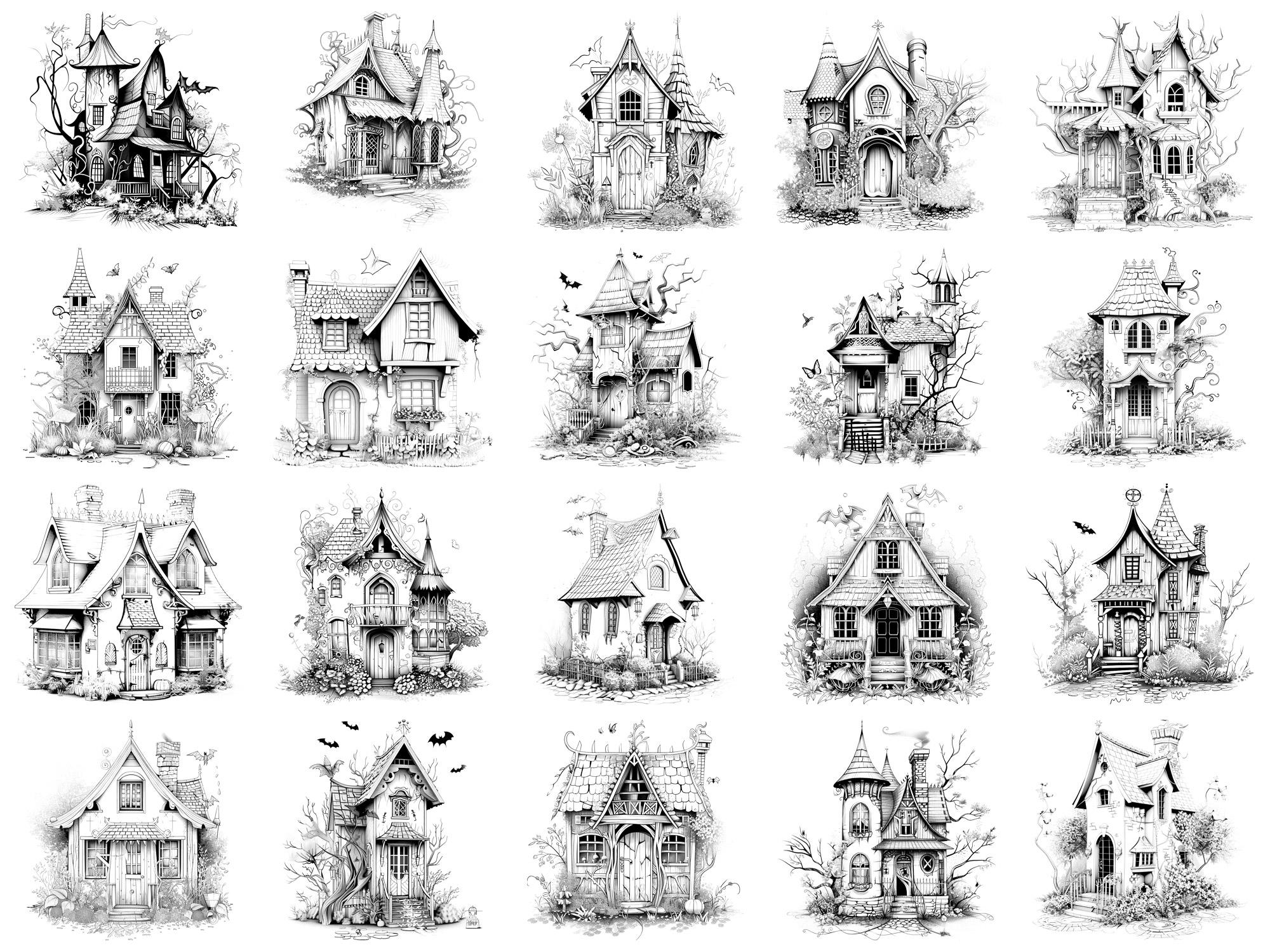 Witch House Procreate Stamps & Photoshop Brushes – 100+ Place House ...